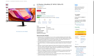 Monitor LG 29 UltraWide 2560x1080 100Hz IPS por $3,102 | Amazon (Banorte)