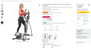 Sunny Health & Fitness Elíptica y Crosstrainer por $2,829 en Amazon
