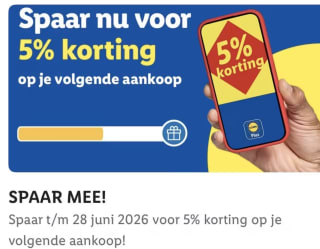 5% korting op de hele kassabon bij de Lidl