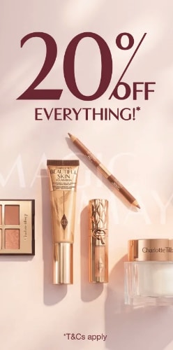 20% korting op alles bij charlottetilbury