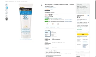 Protector Solar Neutrogena por $215 | Oferta Amazon