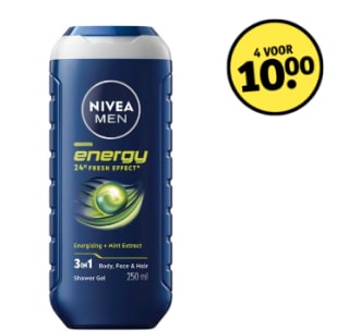 Alle Nivea deodorant en douche 4 voor €10 bij Kruidvat