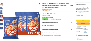 Unox Kip Piri Piri Noodles Voordeelverpakking voor €5,09