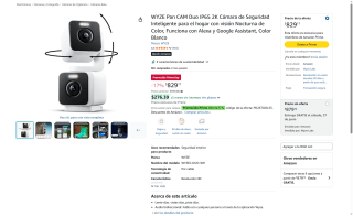 Cámara Wyze Pan Duo por $787 | Amazon