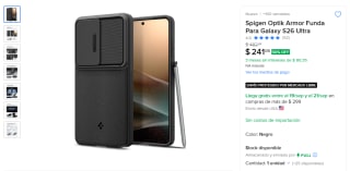 Spigen Optik Armor Funda para Galaxy S26 Ultra por $241 en Mercado Libre