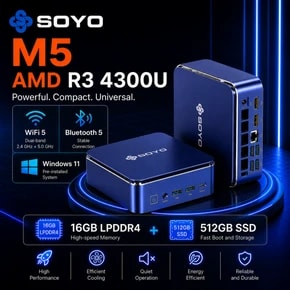 SOYO M5 mini-pc voor €269,99 bij Joybuy