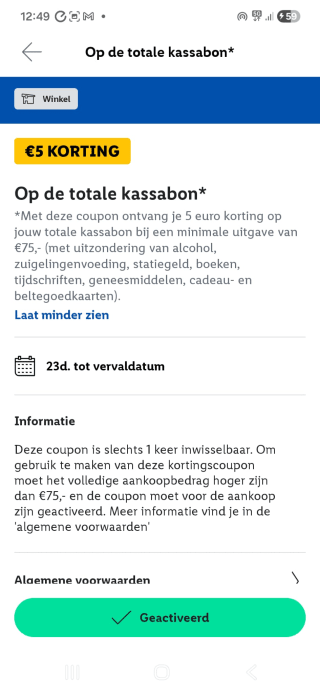 €5 korting op je bestelling in de Lidl (web)shop