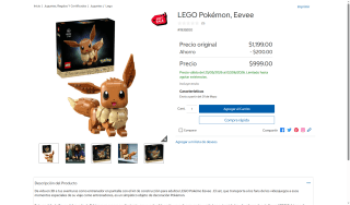 LEGO Pokémon Eevee 587 piezas por $999 | Oferta Costco