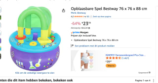 Opblaasbaar spel Bestway watertafel voor €23,35 bij Amazon