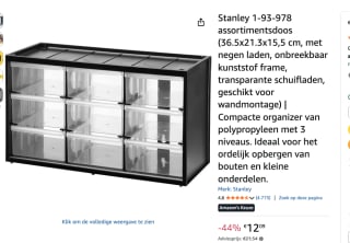 STANLEY Ladenkastje 9 compartimenten voor €12,09 bij Amazon