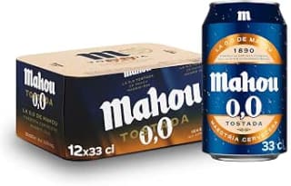 12 latas Mahou 0,0 Tostada, Cerveza Lager Sin Alcohol 33cl por 6.26€