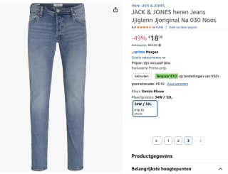 Jack & Jones Glenn Jeans Heren voor €18,19 bij Amazon