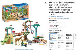 PLAYMOBIL Animals & Friends dierentuin: wildernis klimpark voor €62,99 bij Amazon