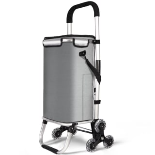 Carrito de Compra Plegable de Aluminio con 6 Ruedas Bolsa Isotérmica 58L por 14.99€