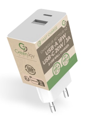 Chargeur Embout Secteur - 20w, 2 Ports, usb A Et Usb C à 1€