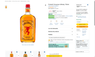 Fireball Whisky Canela 750ml por $259 | Oferta Amazon