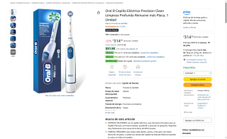 Cepillo Eléctrico Oral B Precision Clean por $315 | Oferta Amazon