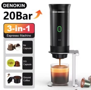 Cafetera Espresso portátil eléctrica inalámbrica 3 en 1 por 12.36€