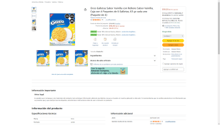 Oreo Galletas Vainilla 4 Cajas $96 | Oferta Amazon