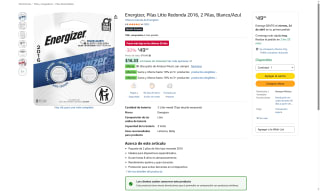 Pilas Energizer 2016 3V x2 por $49 | Oferta Amazon