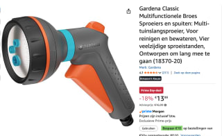 Gardena Classic Multifunctionele Broes Sproeier voor €13,99 met Amazon prime