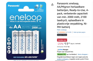 Panasonic eneloop hoge kwaliteit AA NIMH batterijen