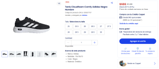 Tenis Cloudfoam Comfy Adidas Negro Hombre por $686 en Coppel