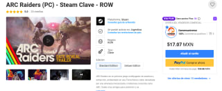 ARC Raiders (PC) Steam ROW por $498 | G2A