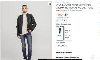 JACK & JONES heren jeans voor €18,36 bij Amazon