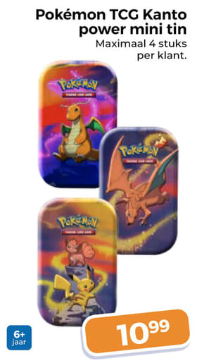 Pokemon Mini Tins Kanto Friends voor €10,99 bij Trekpleister