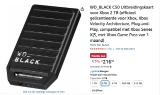 Sandisk WD_BLACK C50 Expansion Card voor XBOX 2TB voor €216,99 bij Amazon