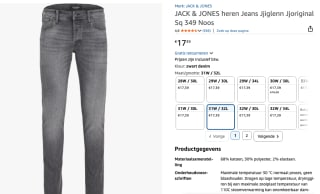 JACK & JONES Slimfit Jeans 'Glenn' in Black Denim voor €17,39 bij Amazon