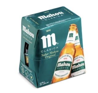 Cerveza Clásica Mahou Botella 6 x 25 cl por 2.70€