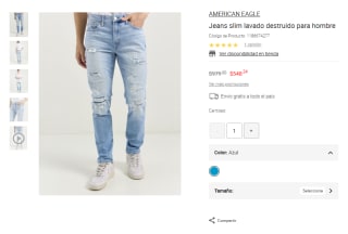 Jeans American Eagle Slim por $550 | Liverpool