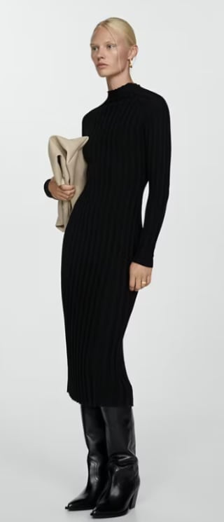 Vestido canalé cuello perkins por 5.99€