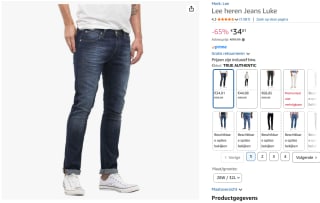 Lee Slimfit Jeans voor €34,81 bij Amazon