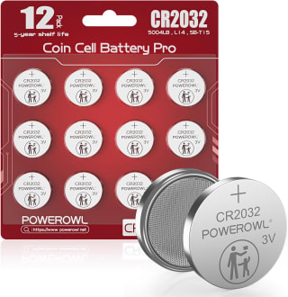 12 pilas POWEROWL CR2032 de Botón de Litio 3V por 2.99€