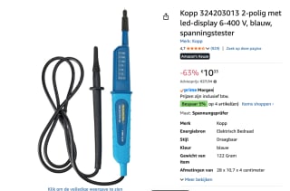 Kopp 324203013 2-polige spanningstester voor €10,33 bij Amazon