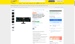 Monitor Curvo 49" Samsung Odyssey G9 por $12,191 | Mercado Libre (Banamex MSI)