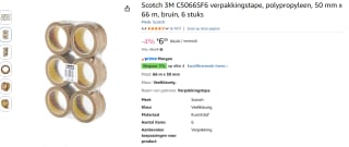 6-pack Scotch 3M verpakkingtape voor €6 bij Amazon.com.be