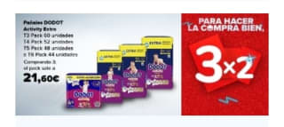 3×2 Pañales en Carrefour.