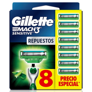 Rastrillo Gillette Mach3 Sensitive 8 repuestos por $229 | Oferta Walmart