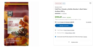 Café Puro Tostado y Molido Member's Mark Avellana 900g por $199 en Sam's Club