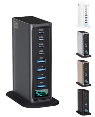 Cargador de Escritorio GaN 520W 8 Puertos por $325 | Alibaba