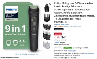 Philips All-in-One Trimmer 3000 Series 9-in-1 trimmer voor €34,99 bij Amazon