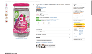 Infusión Herbal Frutos Rojos 10 sobres por $38 | Oferta Amazon