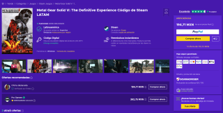 Metal Gear Solid V: The Definitive Experience (Steam LATAM) por $177 en Eneba