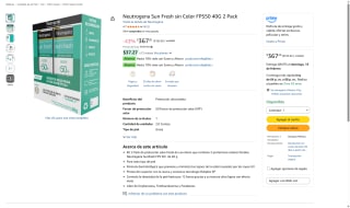 Kit 2 Pack Neutrogena Sunfresh FPS 50+ 40g por $367 | Amazon
