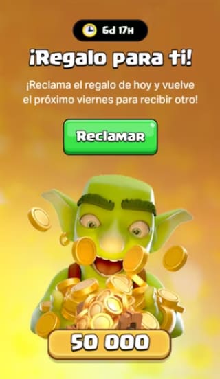50,000 Monedas de Oro Gratis de Clash Royale en Supercell Store