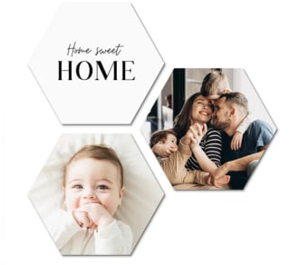 10 hexagons met eigen foto (22x19cm) voor €25,42 dmv code bij Canvascompany